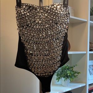 Sweetheart jeweled leotard